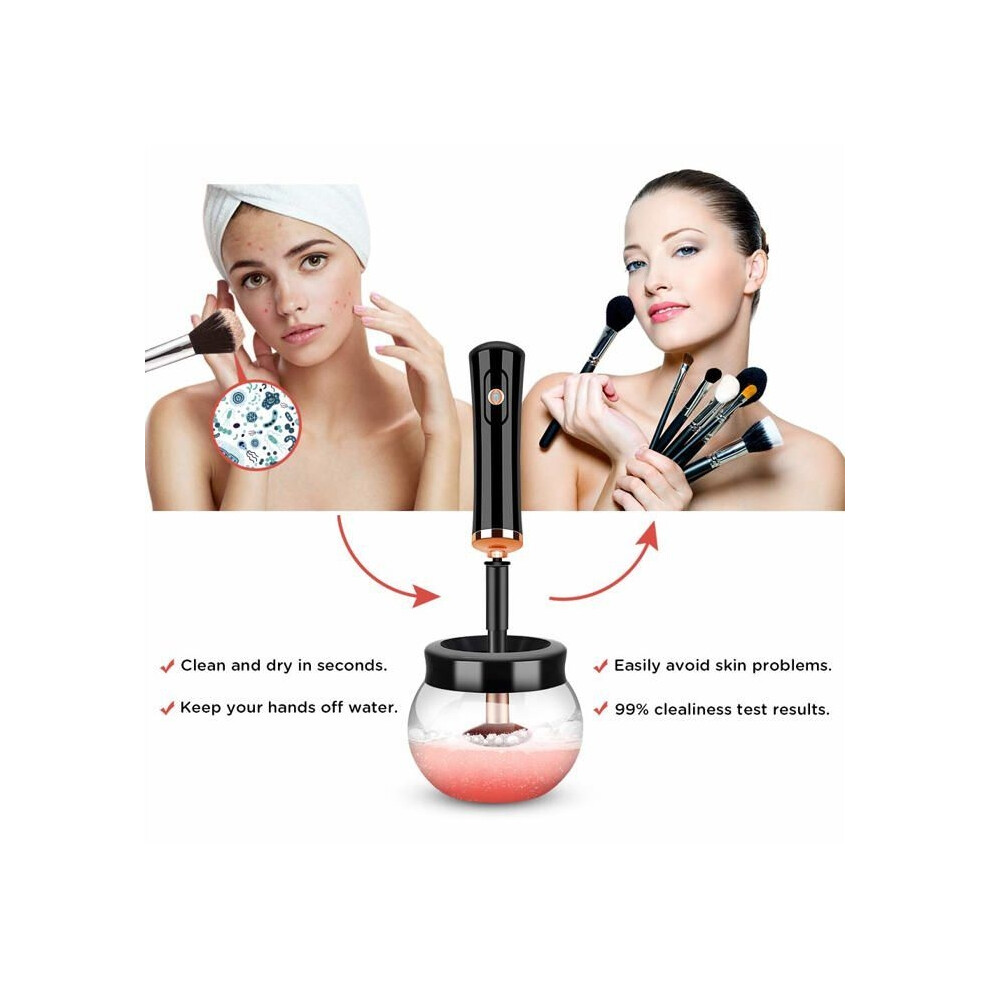 Aihontai Makeup Brush Cleaner, Makeup Brush Cleaning Machine With 3 Adjustable Speeds