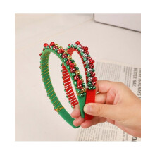 Weihnachtsstirnbänder mit Glöckchen für Damen – Stilvolles und niedliches Stirnband mit Imitationsperlen in verschiedenen festlichen