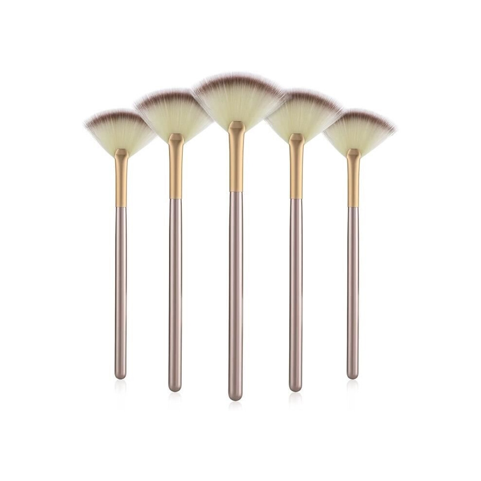 Aihontai Makeup Brushes - Not Specified - Set Of 5 - Soft Fibers - Wooden Handles - Dust Covers