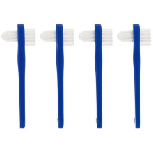 Set of 4 portable blue double-headed toothbrushes (suitable for dentures) 10.9 cm