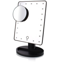 Schminkspiegel mit 16 LED-Leuchten, 1-fach/10-facher Vergrößerung, Kosmetikspiegel mit Touchscreen, Spiegel