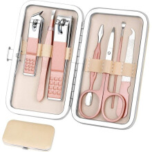 Maniküre-Set – SIGHTMARK – 7-teilig – Etui aus Kunstleder – Edelstahl – Roségold – 10 x 5 x 1,9 cm
