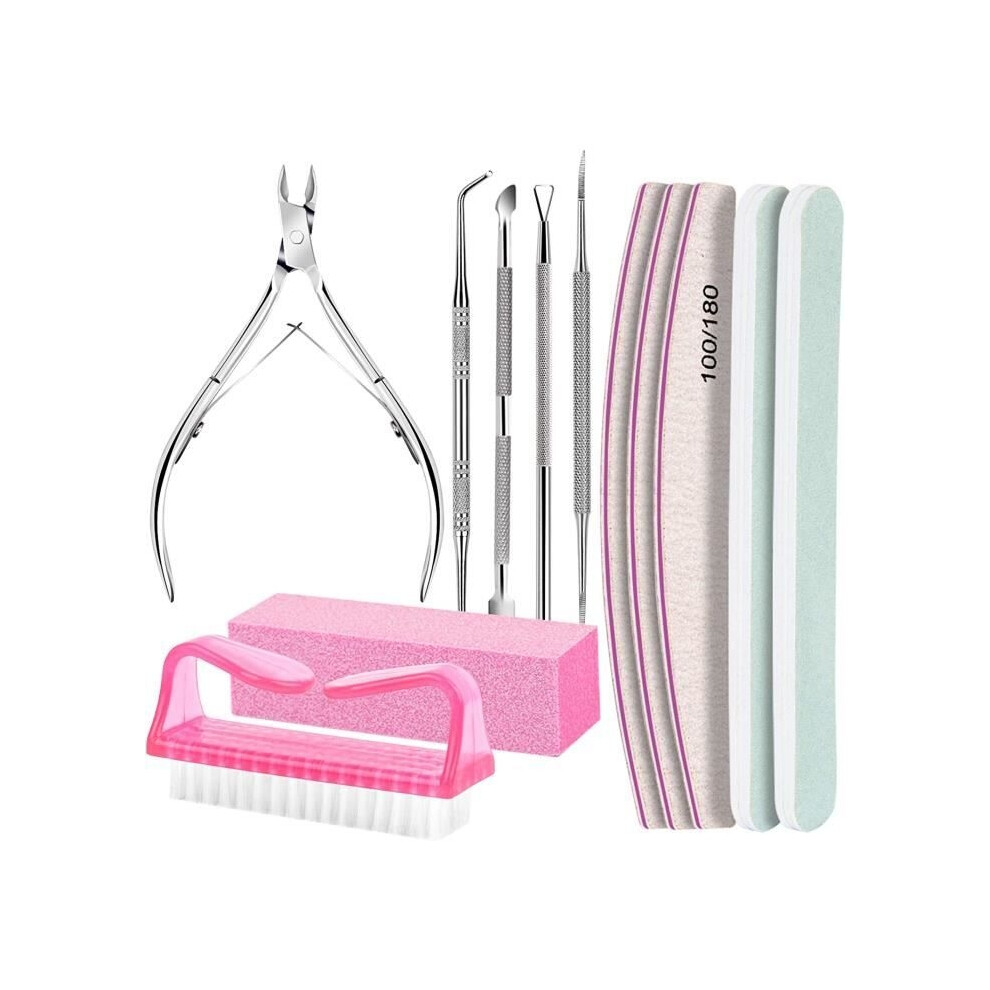 Aihontai Nail Files - 12 Pieces - Professional - Metal Cuticle Pusher - Manicure And Pedicure