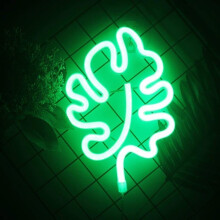Green Leaf Neon Signs LED Neon Lights for Walls LED Neon Effect Light Panel for Bedroom