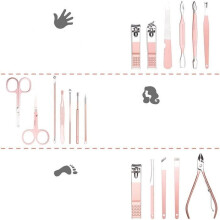 Professionele manicure- en pedicureset - Roestvrij staal - 18-delig - Multifunctioneel - Draagbaar