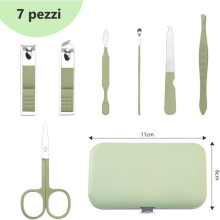 Professionelles Maniküre-Set – SIGHTMARK – 7-teilig – Edelstahl – Grün – Kompakt – PU-Etui