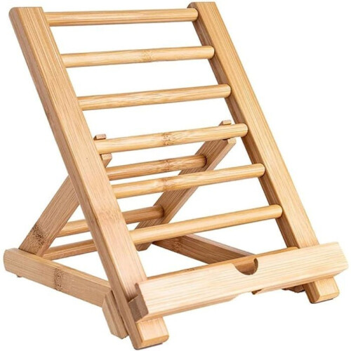 Supporto per tablet RisingFF in bambù, supporto per iPhone, iPad, tablet e tutti i telefoni cellulari (formato grande)