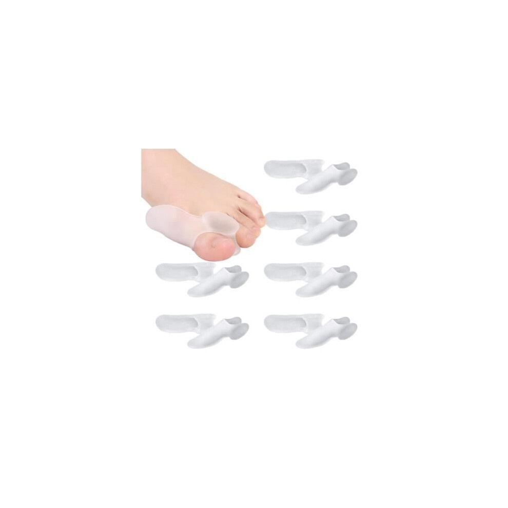 Aihontai Set Of 6 Pairs Of Transparent Silicone Toe Separators, Hallux Valgus Corrector, Pain Relief