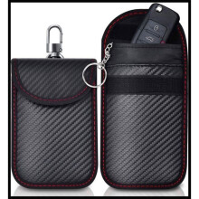 Set di 2 custodie anti-RFID per chiavi auto, con protezione anti-RFID in fibra di carbonio.
