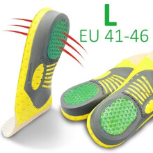 Color L EU 41-46 Unisex Orthopedic Insoles for Plantar Fasciitis, High Arch Support, Shoes