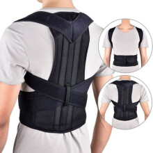 OMABETA Correttore per gobba, cintura di supporto lombare regolabile, nera, XXXL