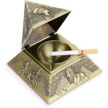 Retro-Pyramiden-Aschenbecher aus Metall mit winddichtem Deckel, für den Innen- und Außenbereich