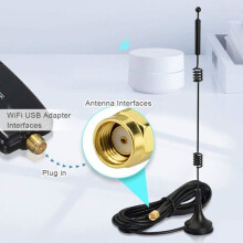 9dBi omnidirektionale WLAN-Antenne RP-SMA Dualband 2,4/5,8 GHz für Router, Verstärker und PCIe-Karte