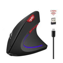 Mouse verticale ottico wireless a 2,4 GHz con risoluzione 800/1600/2400 DPI; mouse ergonomico ChaoHuiFeng ricaricabile da 600 mAh