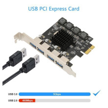 JUZ USB PCI Express Card, PCIe to USB Expansion Card, 4 USB 3.0 Ports, 5 Gbps USB 3.0 Hub Controller, 7544796034496
