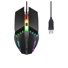 Gaming Mouse, Wired USB Optical Gaming Mouse with LED Lights, 6 Buttons for Laptop, PC (Black)