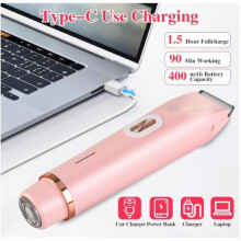 Women's Electric Shaver, 2-in-1 Electric Trimmer and Shaver, Rechargeable Bikini Trimmer, IPX7 Waterproof Epilator