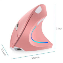 Ergonomic Rechargeable Wireless Vertical Mouse, 2.4 GHz, for Right-Handed Users with 4 Adjustable DPI Settings (800-1200-1600-2400)