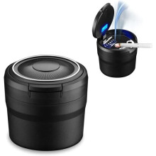 Posacenere MARSEE - Coperchio a scomparsa automatico, LED integrato, facile da pulire - Adatto per posacenere auto autoestinguenti