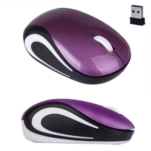 Cute Mini 2.4 GHz Wireless Optical Mouse for PC Laptop Notebook Purple