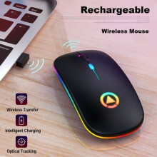 Mouse wireless - 4 pulsanti - Ultra sottile - Ricaricabile - Clic silenziosi - Ottico