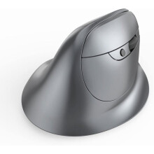 2 mouse wireless Bluetooth con schermo LED, ricaricabili, 7 pulsanti, 3200 DPI, mouse wireless ergonomico, mouse verticale, grigio