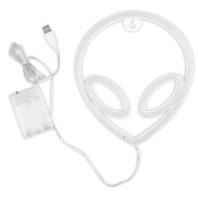 Neon Night Light Alien LED Glow in the Dark USB Lamp for Bedroom Wall Decoration Art Warm Pink