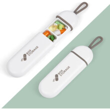 Portable Pill Organizer, Small Shape USB Daily Pill Organizer, Pill Box with 3 Compartments, Plastic Pill Boxes, Dispenser