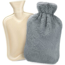 TONLRGY Borsa dell'acqua calda da 2 litri, borsa dell'acqua calda con rivestimento in morbido pile, borsa dell'acqua calda
