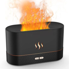 Ultrasonic LED Air Humidifier, Portable Essential Oil Diffuser with Flame Simulation Special Effect, Atmosphere N[A61]