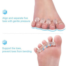 Séparateurs d'orteils en gel - KIMISS - 1 paire d'écarteurs et 1 paire d'élargisseurs - Correcteur d'hallux valgus