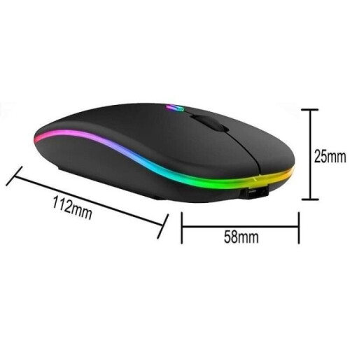 Draadloze muis - RoHS-conform - Oplaadbaar - Bluetooth + USB 2.4G - Stille LED - Instelbare DPI 2