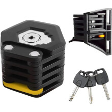 Lucchetto per monopattino elettrico, antifurto, lucchetto per bicicletta, lucchetto pieghevole in lega di alluminio (nero)