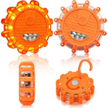 Faro LED per veicoli, faro LED wireless impermeabile con supporto magnetico, faro arancione a batteria, 9 funzioni