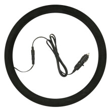 Lenkradbezug, Universal-Lenkradbezug aus Leder, Beheizbarer Lenkradbezug, Autozubehör - Schwarz [B1920]