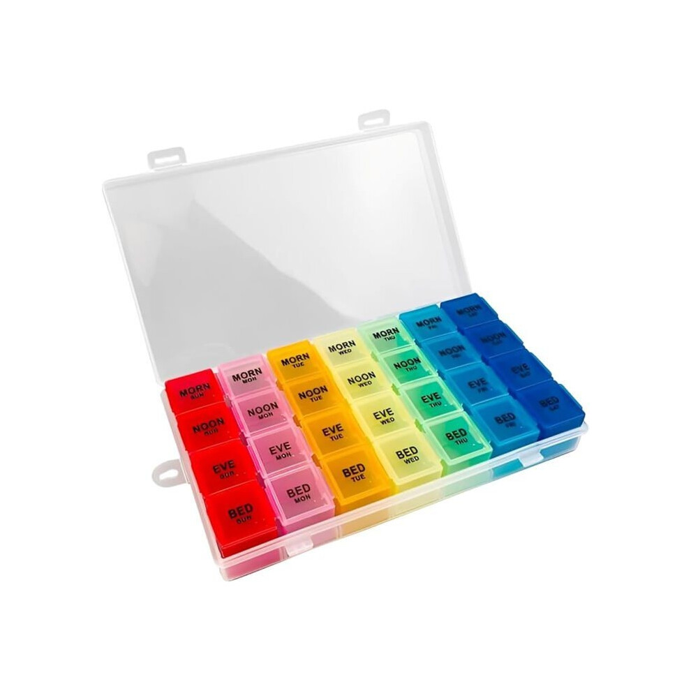 Aihontai 7-Day Weekly Pill Organizer, Portable And Opaque, With Large Separate Compartments, Monthly Morning, Noon, Evening, Night, Medicine