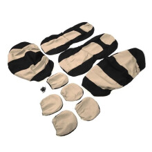 Akozon 9-delige autostoelhoezenset, universele ademende motorstoelhoes, beige+