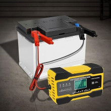 10A 12V/24V Car/Motorcycle Battery Charger, Smart Charger with Temperature Compensation and LCD Screen