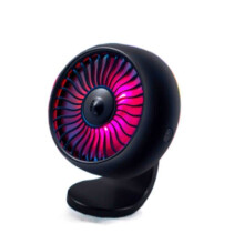 12V Small Car Air Outlet Mini USB Universal Powerful Quiet Electric Fan with Ambient Light