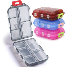Tragbarer 4-teiliger Pillenorganizer, 7-Tage-Tages-Pillenorganizer, Pillendose mit 10 Fächern, Medikamentenspender