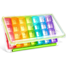7-Day Pill Organizer, Large Capacity, 4 Times a Day, Weekly Medication Organizer, Moisture-Proof, For Travel, Vitamins, Supplements,
