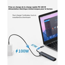 USB-C–HDMI-keskitin, 2 USB-C–USB-porttia, USB-C–SD/TF-kortti, 100 W:n PD-lataus, yhteensopiva MacBook Pron/Airin, iPhone 15:n jne.