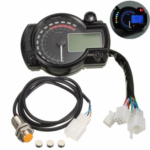Universal Gauge Speedometer Odometer Tachometer Mileage Meter Motorcycle LCD Digital