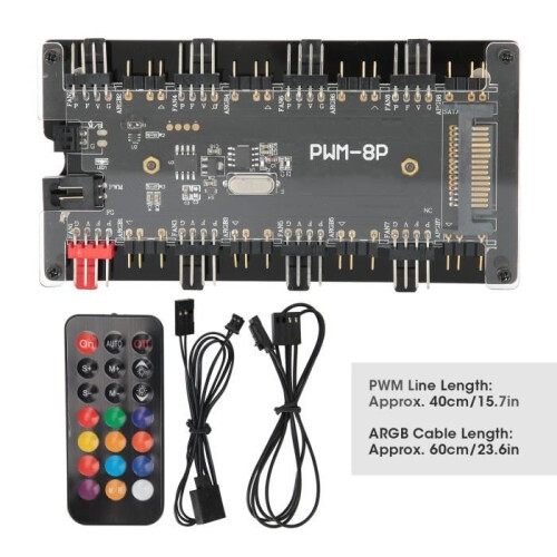 Qiilu Case Fan Controller Hub, Ασύρματο PWM+ARGB Τηλεχειριστήριο 2 σε 1