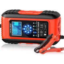 Intelligentes 10A 12V/5A 24V-Batterieladegerät mit LCD-Display, geeignet für Auto, Motorrad, LKW, AGM-, Gel-, Nass- und Bleiakkus.