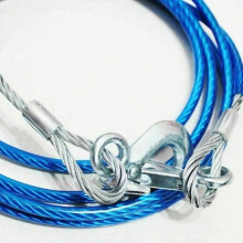 Heavy-duty 4m tow cable with 2 safety hooks for cars