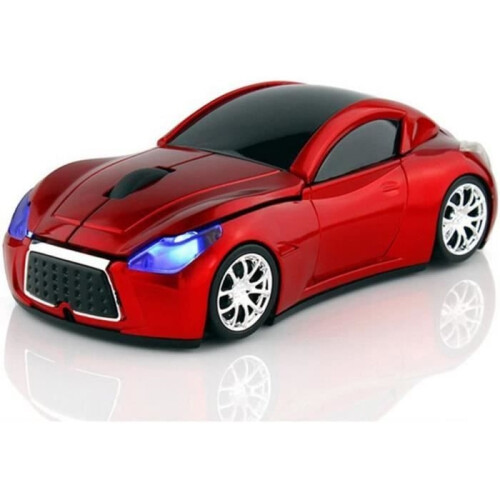 Wireless Car Mouse, Sports Optical Mouse for Computer with LED Light (Black) A367 2