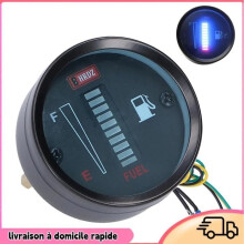Indicateur de jauge à carburant LED 12 V de 52 mm de diamètre pour motos automatiques avec affichage LED bleu universel pour voitures