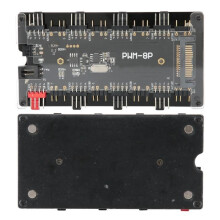 Qiilu Case Fan Controller Hub, 2-in-1 Wireless PWM+ARGB Remote Control