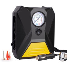 Gonfiatore per pneumatici auto, compressore d'aria portatile da 12 V, pompa elettrica per pneumatici con manometro e luce LED, per